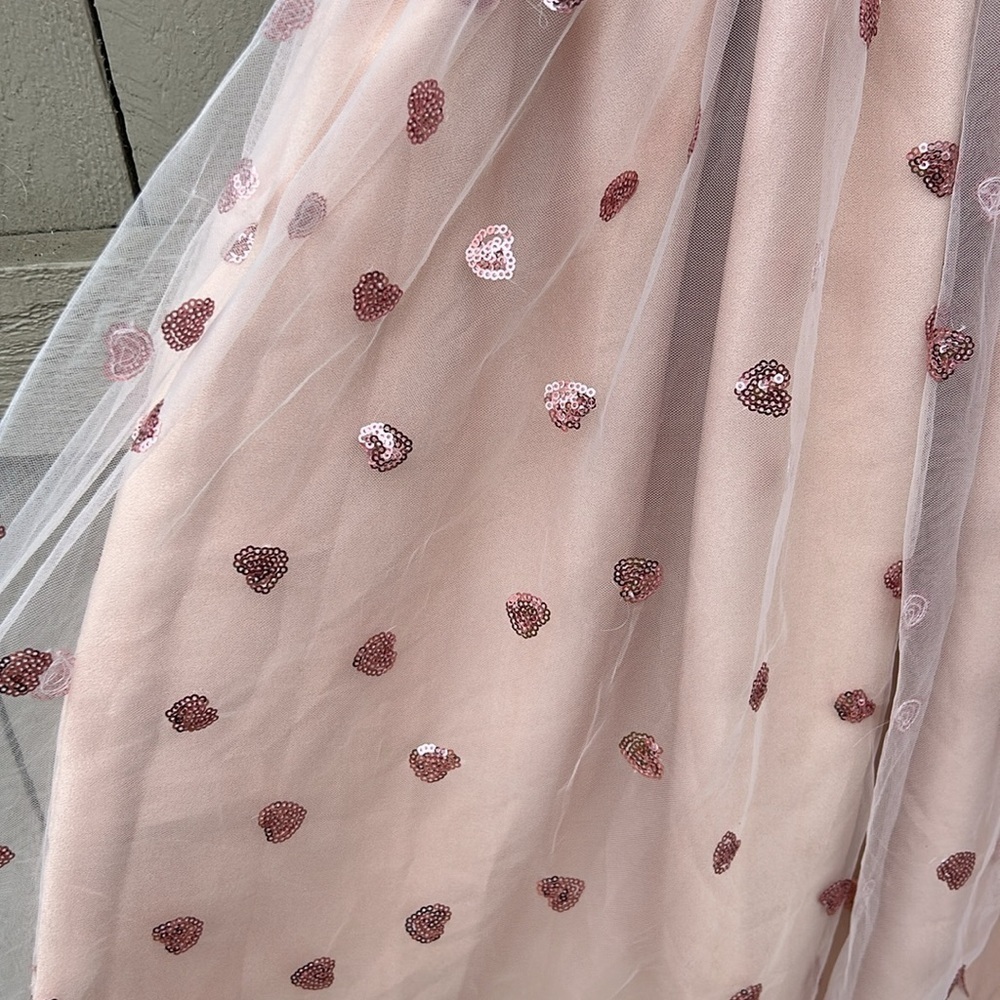 NWT Unique Vintage Magnolia Park Tulle Sequin Hearts Skirt Retro Pinup Feminine - Picture 7 of 7